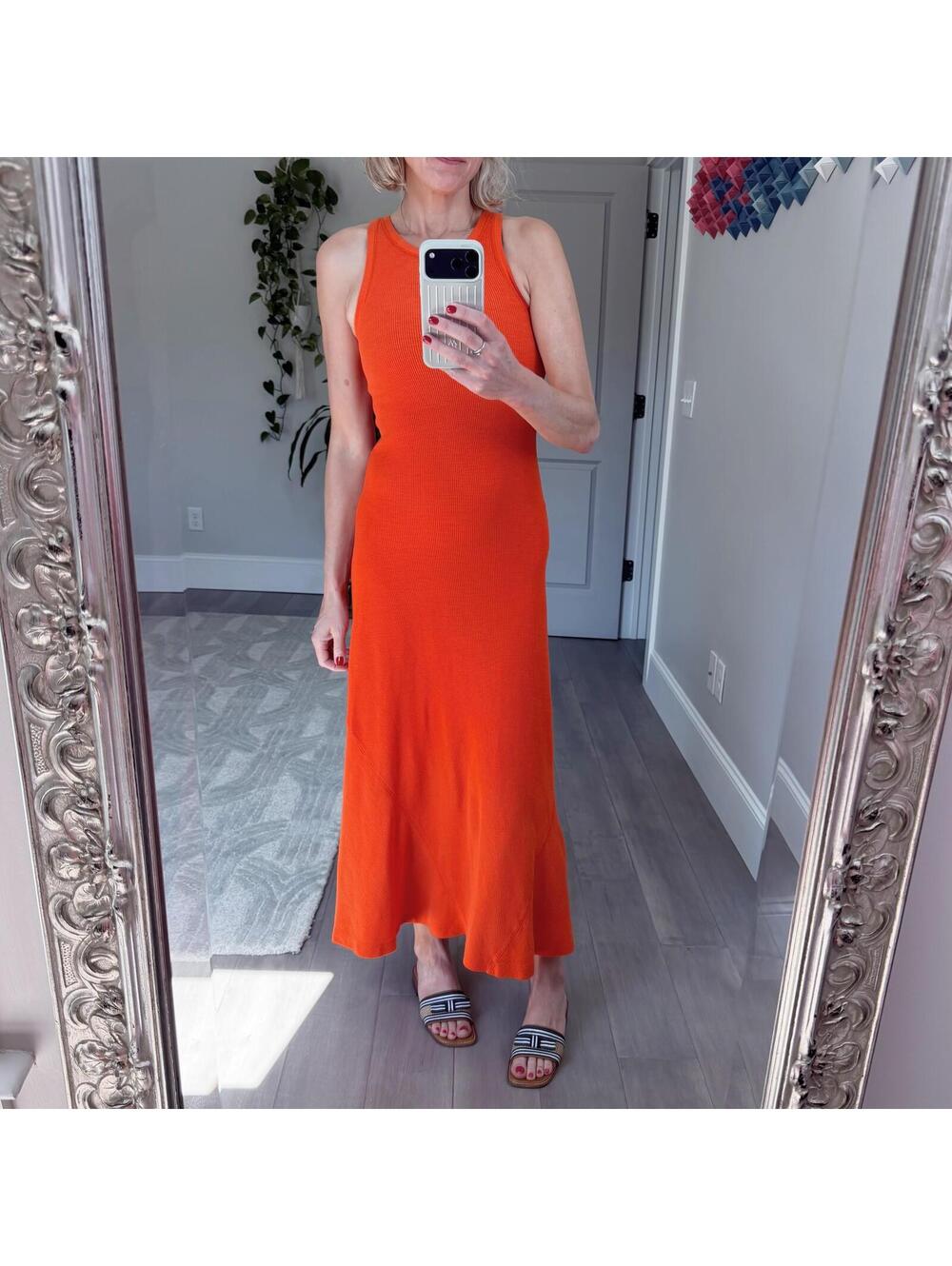 Polo Ralph Lauren Orange Knit Maxi Dress XS
